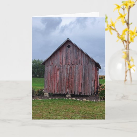 Verdomde rode Barn Kaart (Gele Bloem)