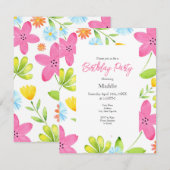 Verdomde Waterverf bloemen Kaart (Voorkant / Achterkant)