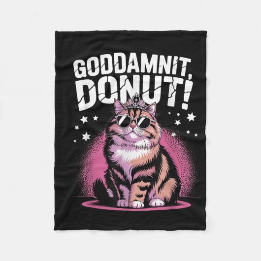 Verdomme Donut Grappige Prinses Kat Bril Fleece Deken (Voorkant)