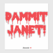 Verdomme Janet, druppelend bloed, rode horrorfilm Sticker (Vel)
