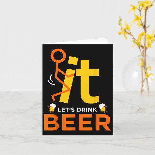 Verdomme, laten we bier drinken - Grappige drank Kaart (Gele Bloem)