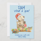 Verdomme wat een jaar Bever 2020 Kerstmis Feestdagenkaart (Voorkant)