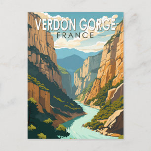 Verdon Gorge Frankrijk Reizen Kunst Vintage Briefkaart