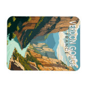 Verdon Gorge Frankrijk Reizen Kunst Vintage Magneet (Horizontaal)
