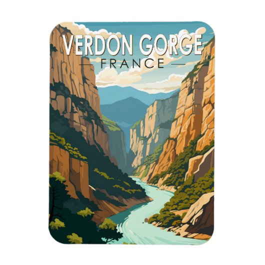 Verdon Gorge Frankrijk Reizen Kunst Vintage Magneet (Verticaal)