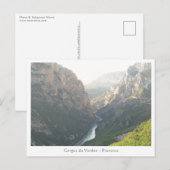 Verdon-kloof, Frankrijk Briefkaart (Voorkant / Achterkant)