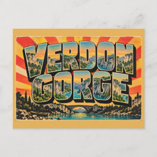 Verdon-kloof Turquoise Rivier Vintage Reis Kunst Briefkaart