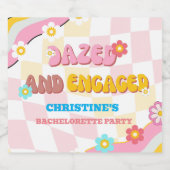 Verdoofd en Verliefd Bachelorette Feest 70s Thema Sparkling Wijnetiket (Enkel label)