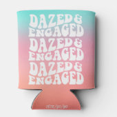 Verdoofd Verliefd Roze Aqua Bruidsmeisje Feestje Blikjeskoeler (Achterkant)