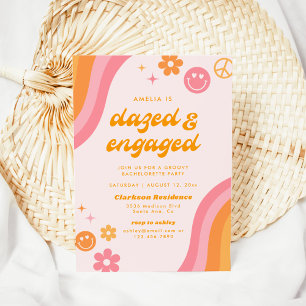 Verdoofd & Verliefd Roze & Oranje Bachelorette-fee Kaart