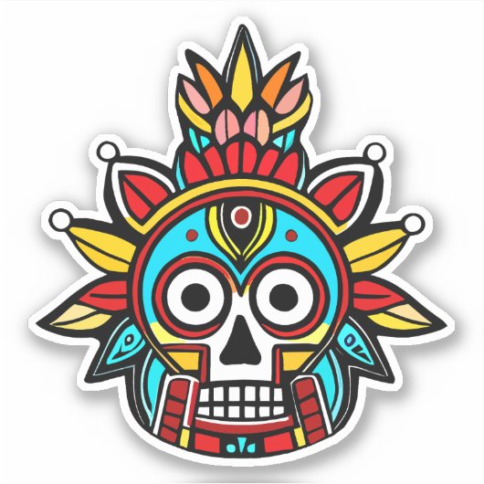 Verdoofde schedel sticker (Voorkant)