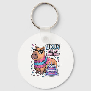 Verdorie het is mijn verjaardag Capybara Nata Jong Sleutelhanger