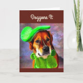 Verdorie Schattige Hond Saint Patrick's Day Op Maa Feestdagen Kaart (Voorkant)