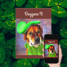 Verdorie Schattige Hond Saint Patrick's Day Op Maa Feestdagen Kaart