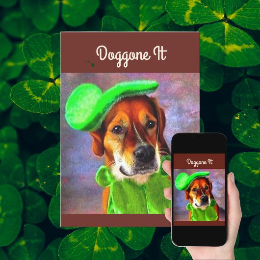 Verdorie Schattige Hond Saint Patrick's Day Op Maa Feestdagen Kaart