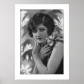 verdovende deco vrouw met bloemen poster (Voorkant)