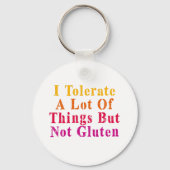 verdraagt veel dingen, maar geen gluten sleutelhanger (Achterkant)