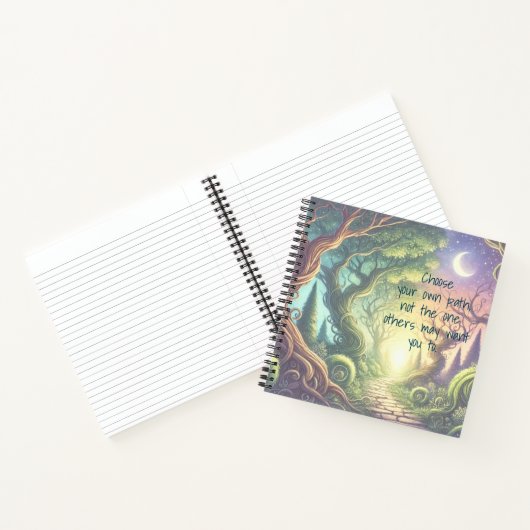 Verdraaid boompad en offerte notitieboek (Binnen)