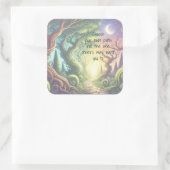 Verdraaid boompad en offerte vierkante sticker (Tas)