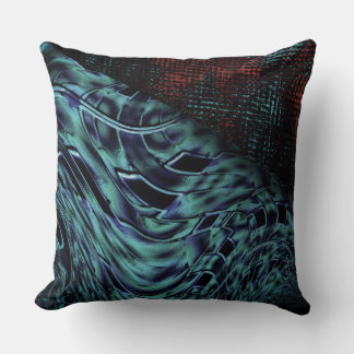 Verdraaid effect in opaciteit blauw, rood vierkant kussen