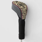Verdraaid met een donkerbeige toon, spiegel golfheadcover (Schuin)