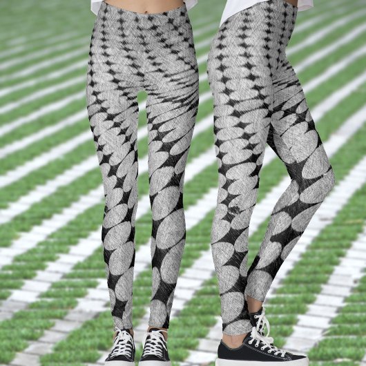 Verdraaid patroon van cirkels en diamanten leggings