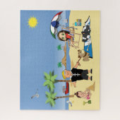 Verdraaid strandfiguur legpuzzel (Verticaal)