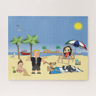 Verdraaid strandfiguur legpuzzel