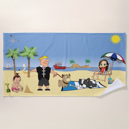 Verdraaid strandfiguur strandlaken (Voorkant)