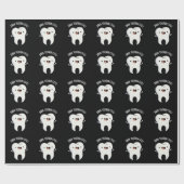 Verdraaid Tooth-in Leuke Grappige Tand Pun Donker Cadeaupapier (Vlak)