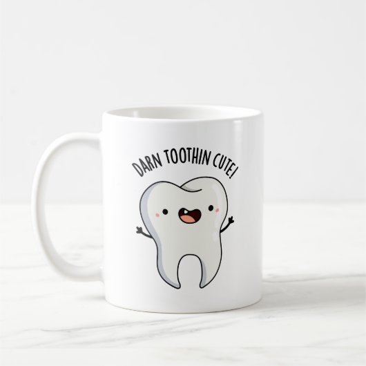 Verdraaid Tooth-in Leuke Grappige Tooth Pun Koffiemok (Links)