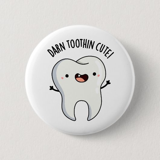 Verdraaid Tooth-in Leuke Grappige Tooth Pun Ronde Button 5,7 Cm (Voorkant)