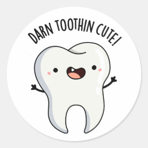 Verdraaid Tooth-in Leuke Grappige Tooth Pun Ronde Sticker