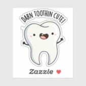 Verdraaid Tooth-in Leuke Grappige Tooth Pun Sticker (Vel)