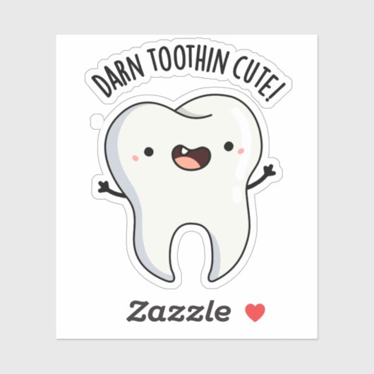 Verdraaid Tooth-in Leuke Grappige Tooth Pun Sticker (Vel)