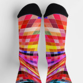 Verdraaide Abstracte controles kleurrijke helderhe Sokken (Top)