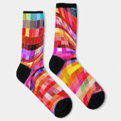 Verdraaide Abstracte controles kleurrijke helderhe Sokken (Rechts)