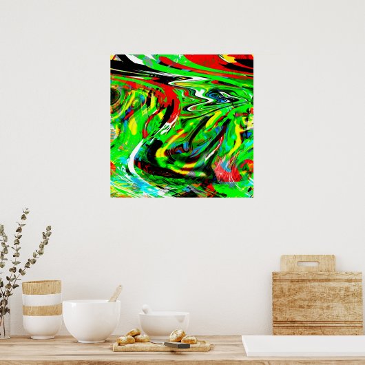 verdraaide abstractie poster (Keuken)