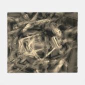 Verdraaide beige vierkanten, gekleurd met 'borstel fleece deken (Voorkant (Horizontaal))