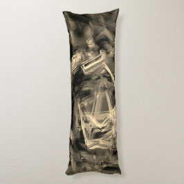 Verdraaide beige vierkanten, gekleurd met 'borstel lichaamskussen