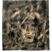 Verdraaide beige vierkantjes, gekleurd met "pensee douchegordijn (Voorkant)