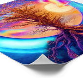 Verdraaide boom en maan poster (Hoek)