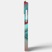 Verdraaide borden met convex edge red en turquoise Case-Mate iPhone case (Achterkant / Links)