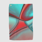 Verdraaide borden met convex edge red en turquoise golfhanddoek (Voorkant)