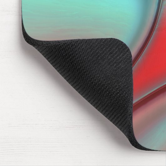 Verdraaide borden met convex edge red en turquoise muismat (Hoek)