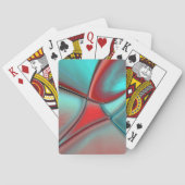 Verdraaide borden met convex edge red en turquoise pokerkaarten (Achterkant)