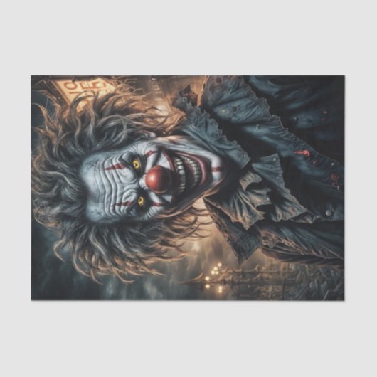 Verdraaide Carnaval Clown | donker ontkoppelingspa Tissuepapier (Voorkant)