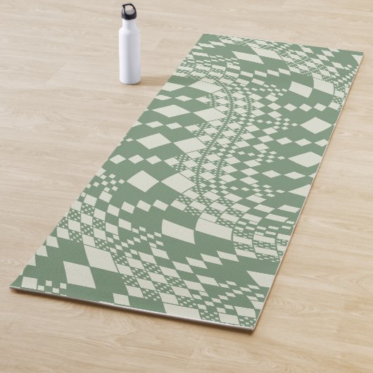 Verdraaide controles in groen yogamat (In situ)