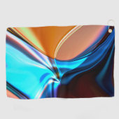 Verdraaide curven in geelblauw en acrylhoudend sin golfhanddoek (Horizontaal)