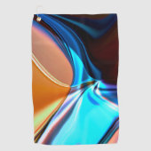 Verdraaide curven in geelblauw en acrylhoudend sin golfhanddoek (Voorkant)